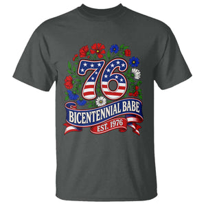 Bicentennial Babe 50th Birthday T Shirt Vintage 1976 Retro USA Floral