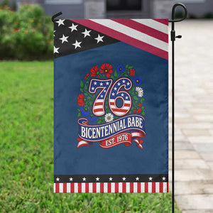 Bicentennial Babe 50th Birthday Patriotic Garden Flag Vintage 1976 Retro USA Floral