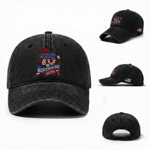 Bicentennial Babe 50th Birthday Washed Cotton Baseball Cap Vintage 1976 Retro USA Floral