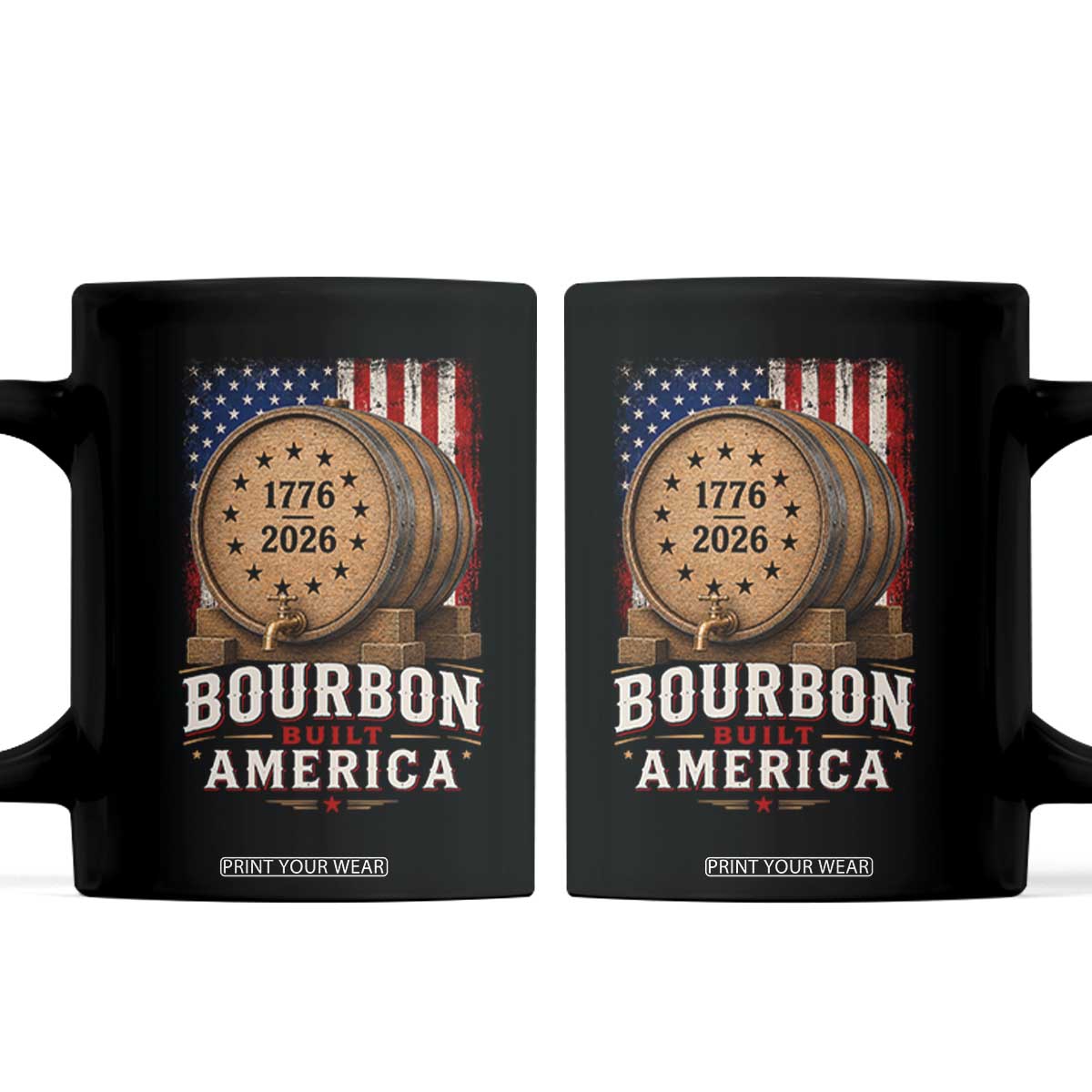 Bourbon Built America 250 Years Coffee Mug Patriotic Whiskey 250th Anniversary USA
