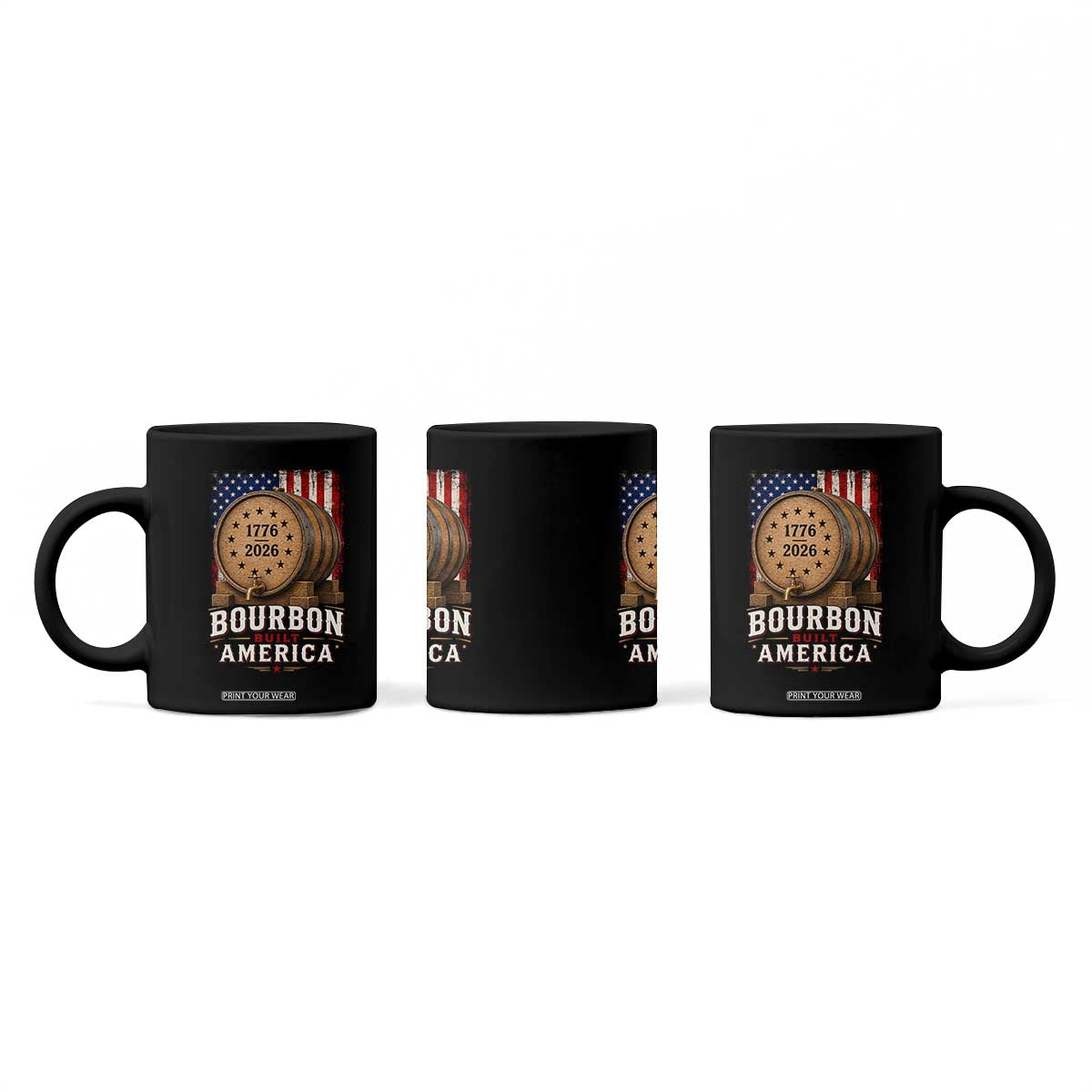 Bourbon Built America 250 Years Coffee Mug Patriotic Whiskey 250th Anniversary USA