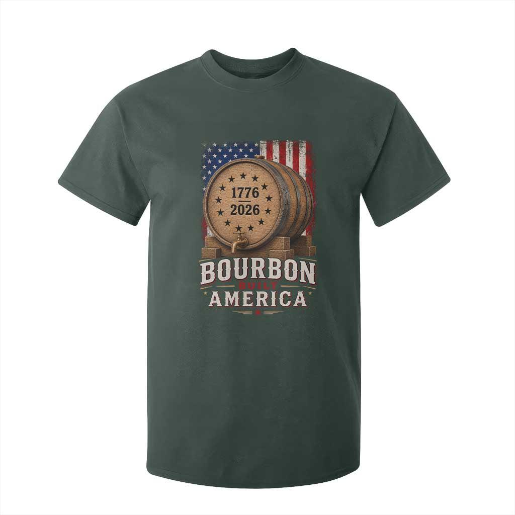 Bourbon Built America 250 Years T Shirt For Kid Patriotic Whiskey 250th Anniversary USA