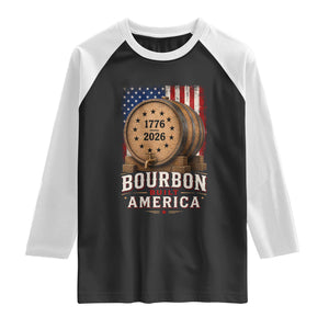 Bourbon Built America 250 Years Raglan Shirt Patriotic Whiskey 250th Anniversary USA