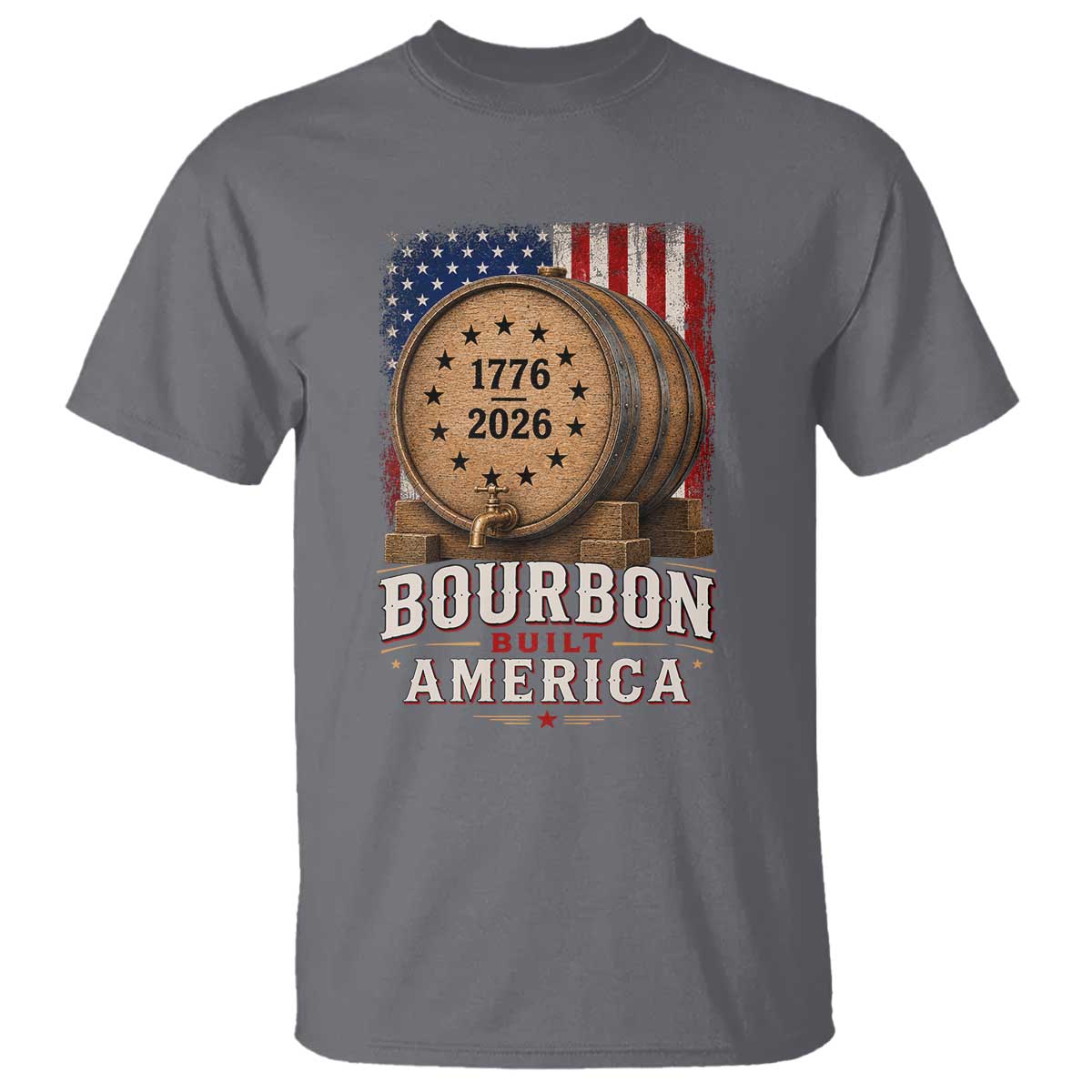 Bourbon Built America 250 Years T Shirt Patriotic Whiskey 250th Anniversary USA