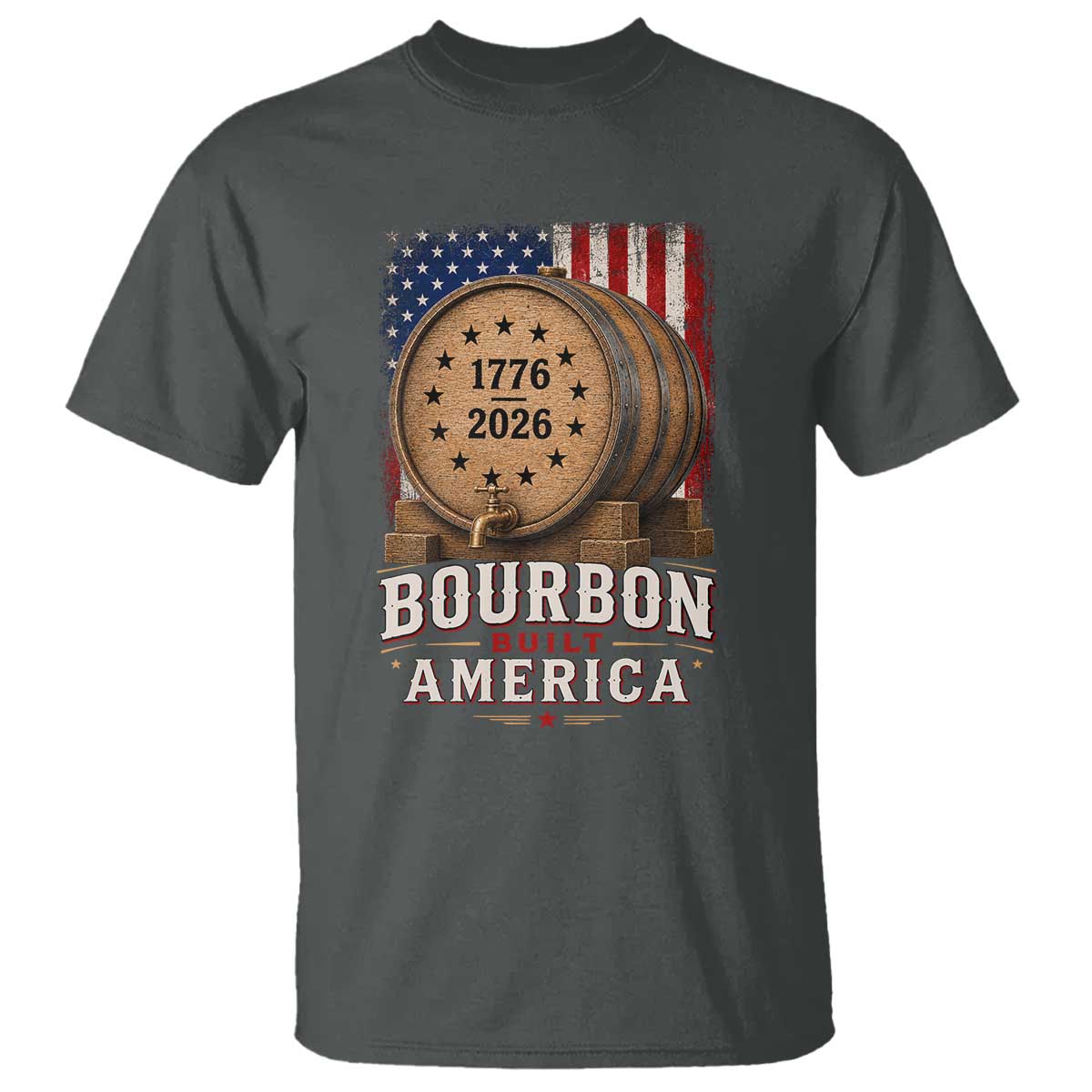 Bourbon Built America 250 Years T Shirt Patriotic Whiskey 250th Anniversary USA