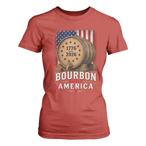 Bourbon Built America 250 Years T Shirt For Women Patriotic Whiskey 250th Anniversary USA