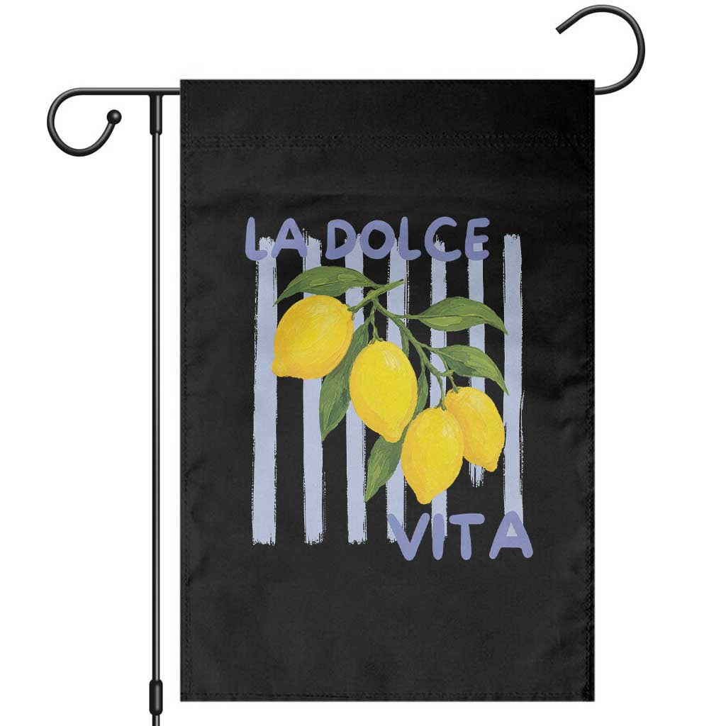 La Dolce Vita Lemon Italian Summer Garden Flag Blue Striped TS11 White Print Your Wear