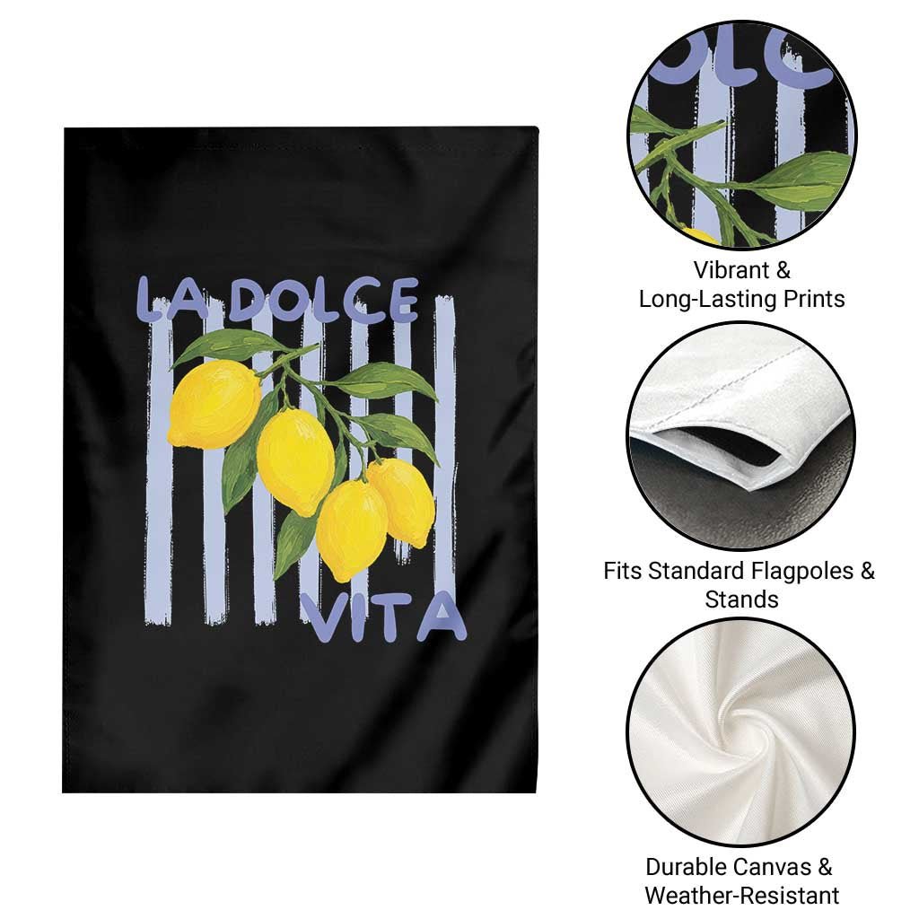 La Dolce Vita Lemon Italian Summer Garden Flag Blue Striped TS11 Print Your Wear