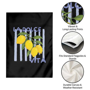 La Dolce Vita Lemon Italian Summer Garden Flag Blue Striped TS11 Print Your Wear