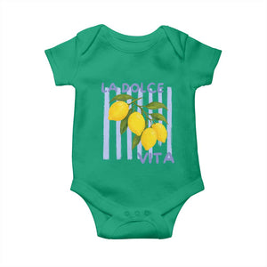 La Dolce Vita Lemon Italian Summer Baby Onesie Blue Striped TS11 Irish Green Print Your Wear