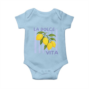 La Dolce Vita Lemon Italian Summer Baby Onesie Blue Striped TS11 Light Blue Print Your Wear