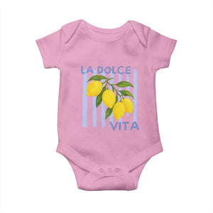La Dolce Vita Lemon Italian Summer Baby Onesie Blue Striped TS11 Light Pink Print Your Wear