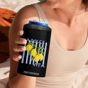 La Dolce Vita Lemon Italian Summer 4 in 1 Can Cooler Tumbler Blue Striped TS11 Print Your Wear