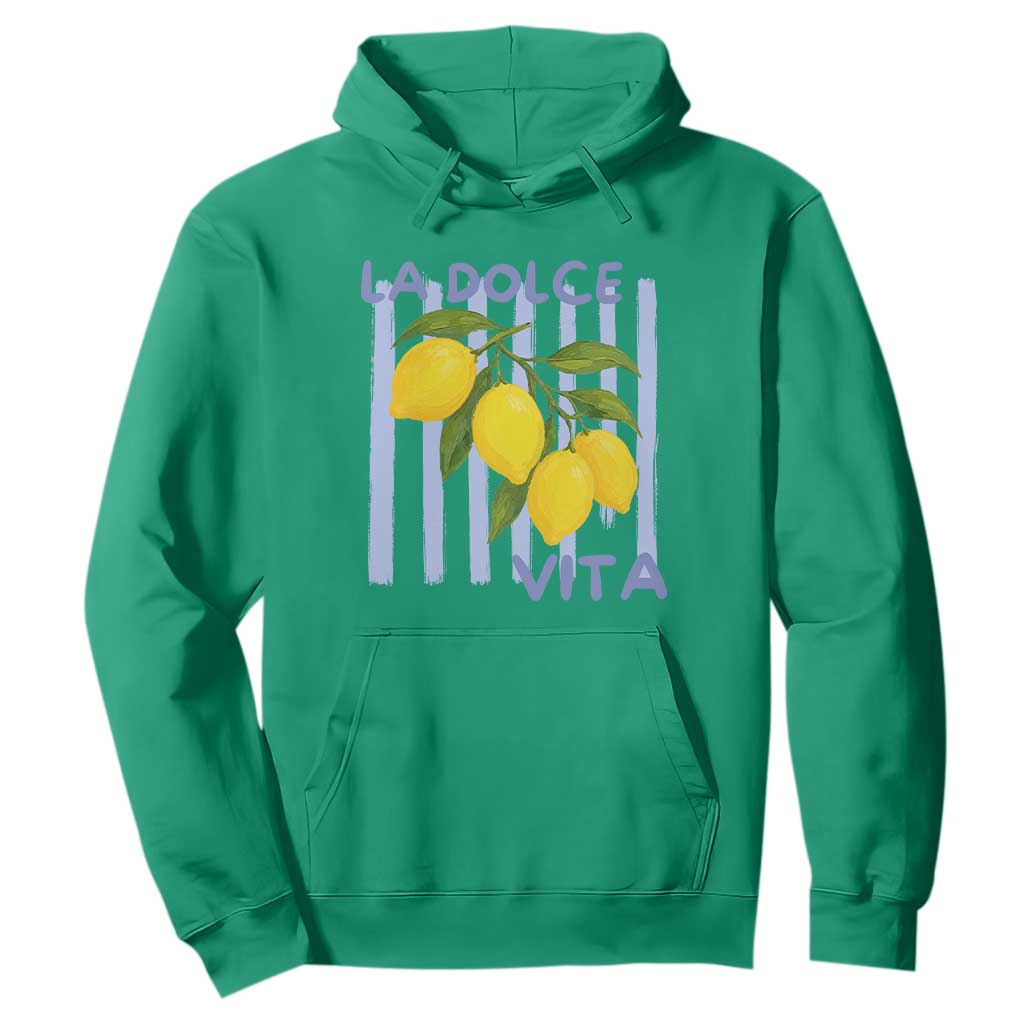 La Dolce Vita Lemon Italian Summer Hoodie Blue Striped TS11 Irish Green Print Your Wear