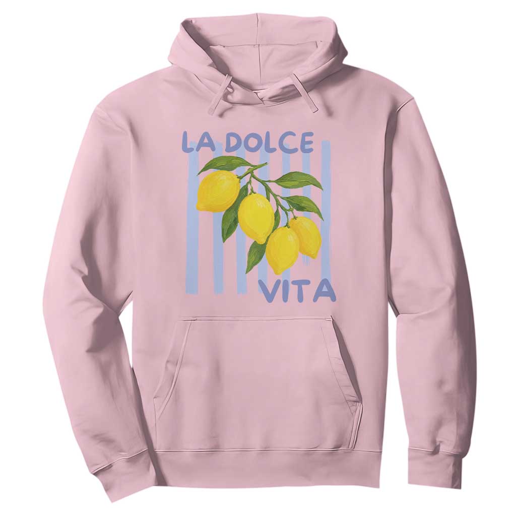 La Dolce Vita Lemon Italian Summer Hoodie Blue Striped TS11 Light Pink Print Your Wear