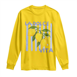 La Dolce Vita Lemon Italian Summer Long Sleeve Shirt Blue Striped TS11 Daisy Print Your Wear