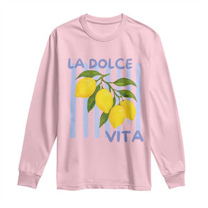 La Dolce Vita Lemon Italian Summer Long Sleeve Shirt Blue Striped TS11 Light Pink Print Your Wear