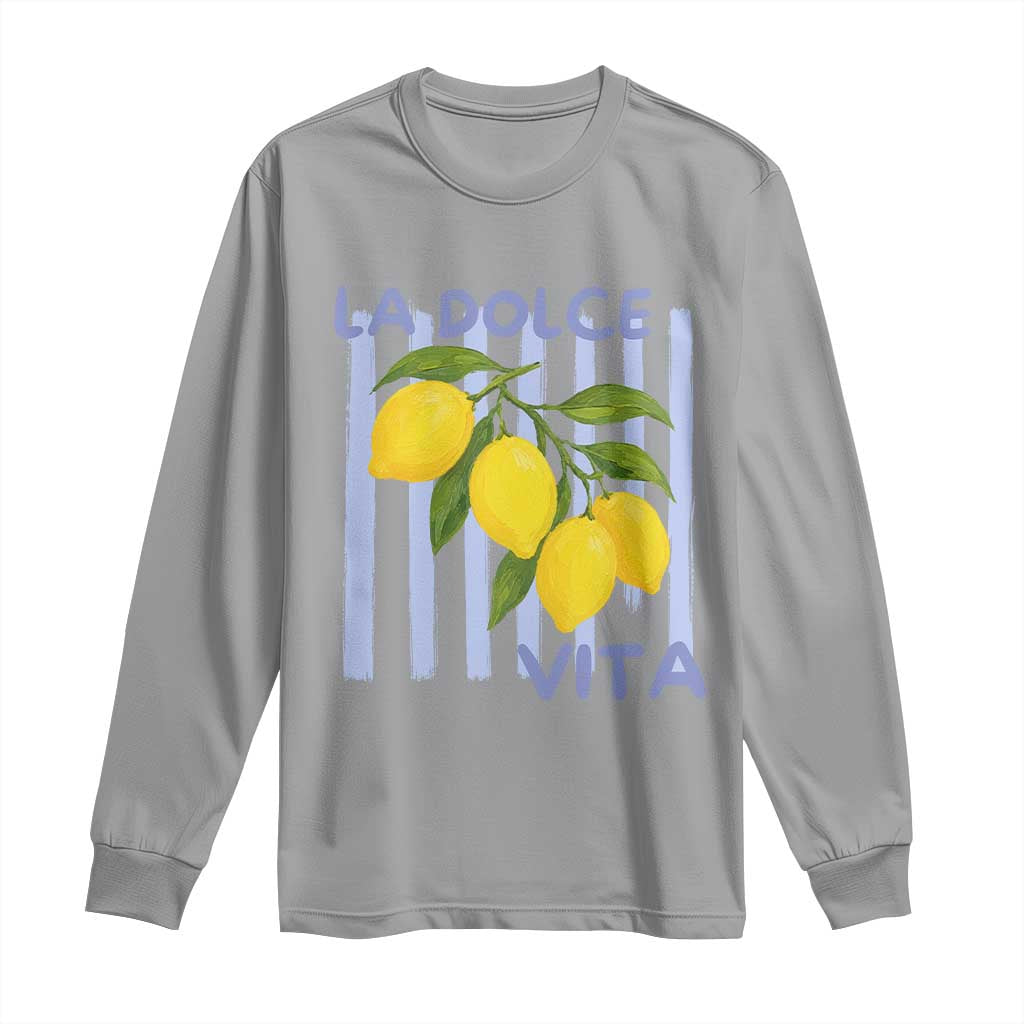 La Dolce Vita Lemon Italian Summer Long Sleeve Shirt Blue Striped TS11 Sport Gray Print Your Wear