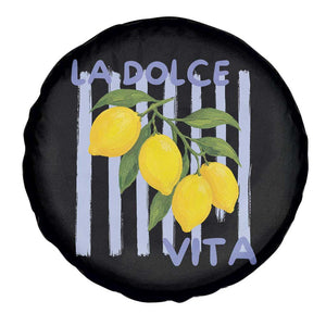 La Dolce Vita Lemon Italian Summer Spare Tire Cover Blue Striped TS11 Print Your Wear