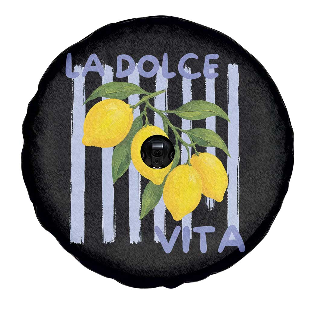 La Dolce Vita Lemon Italian Summer Spare Tire Cover Blue Striped TS11 Print Your Wear