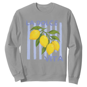 La Dolce Vita Lemon Italian Summer Sweatshirt Blue Striped TS11 Sport Gray Print Your Wear
