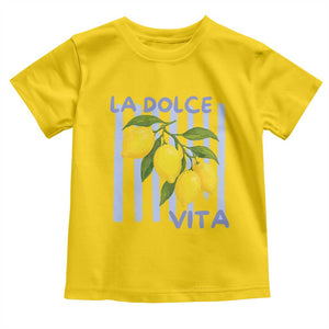 La Dolce Vita Lemon Italian Summer Toddler T Shirt Blue Striped TS11 Daisy Print Your Wear