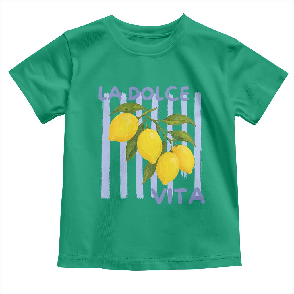 La Dolce Vita Lemon Italian Summer Toddler T Shirt Blue Striped TS11 Irish Green Print Your Wear