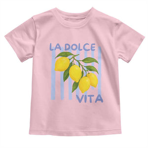La Dolce Vita Lemon Italian Summer Toddler T Shirt Blue Striped TS11 Light Pink Print Your Wear