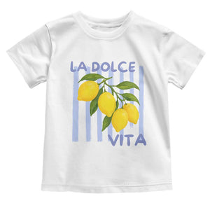 La Dolce Vita Lemon Italian Summer Toddler T Shirt Blue Striped TS11 White Print Your Wear
