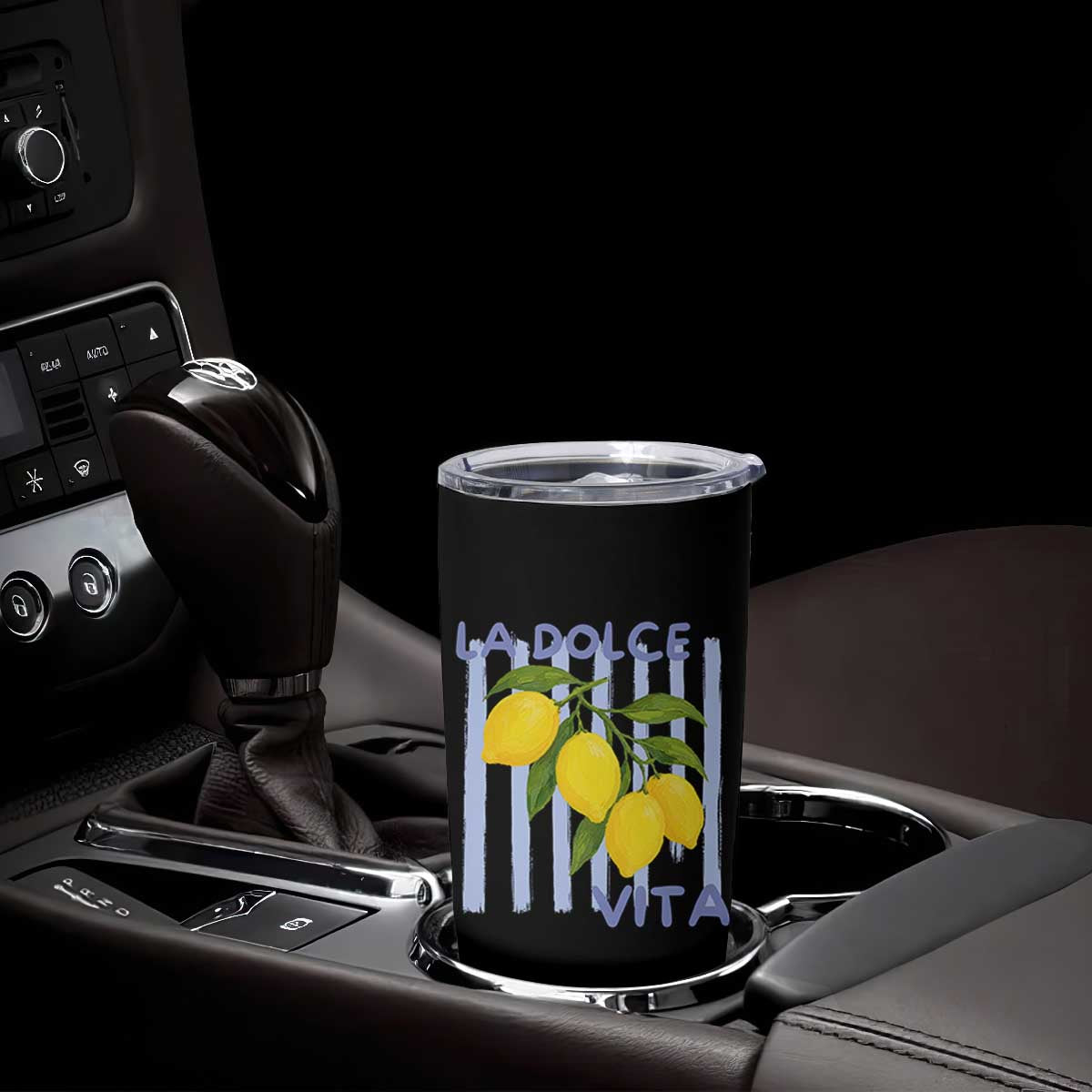 La Dolce Vita Lemon Italian Summer Tumbler Cup Blue Striped TS11 Print Your Wear