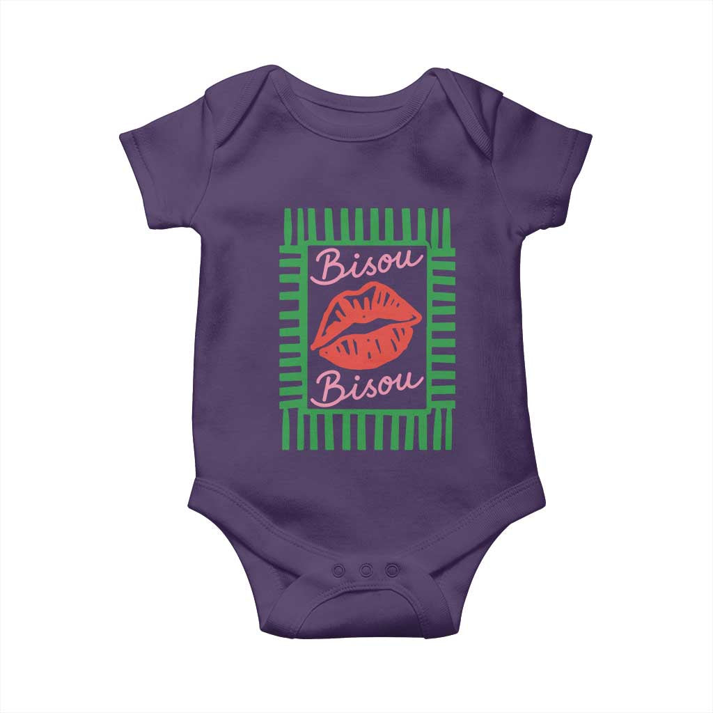 French Bisous Paris Vacation Retro Summer Vibes Baby Onesie TS11 Purple Print Your Wear