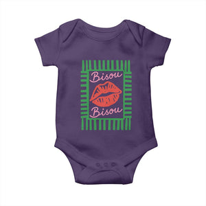 French Bisous Paris Vacation Retro Summer Vibes Baby Onesie TS11 Purple Print Your Wear