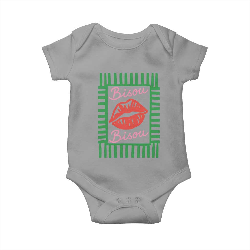 French Bisous Paris Vacation Retro Summer Vibes Baby Onesie TS11 Sport Gray Print Your Wear