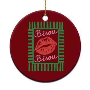 French Bisous Paris Vacation Retro Summer Vibes Ceramic Ornament TS11 1pc Red Print Your Wear
