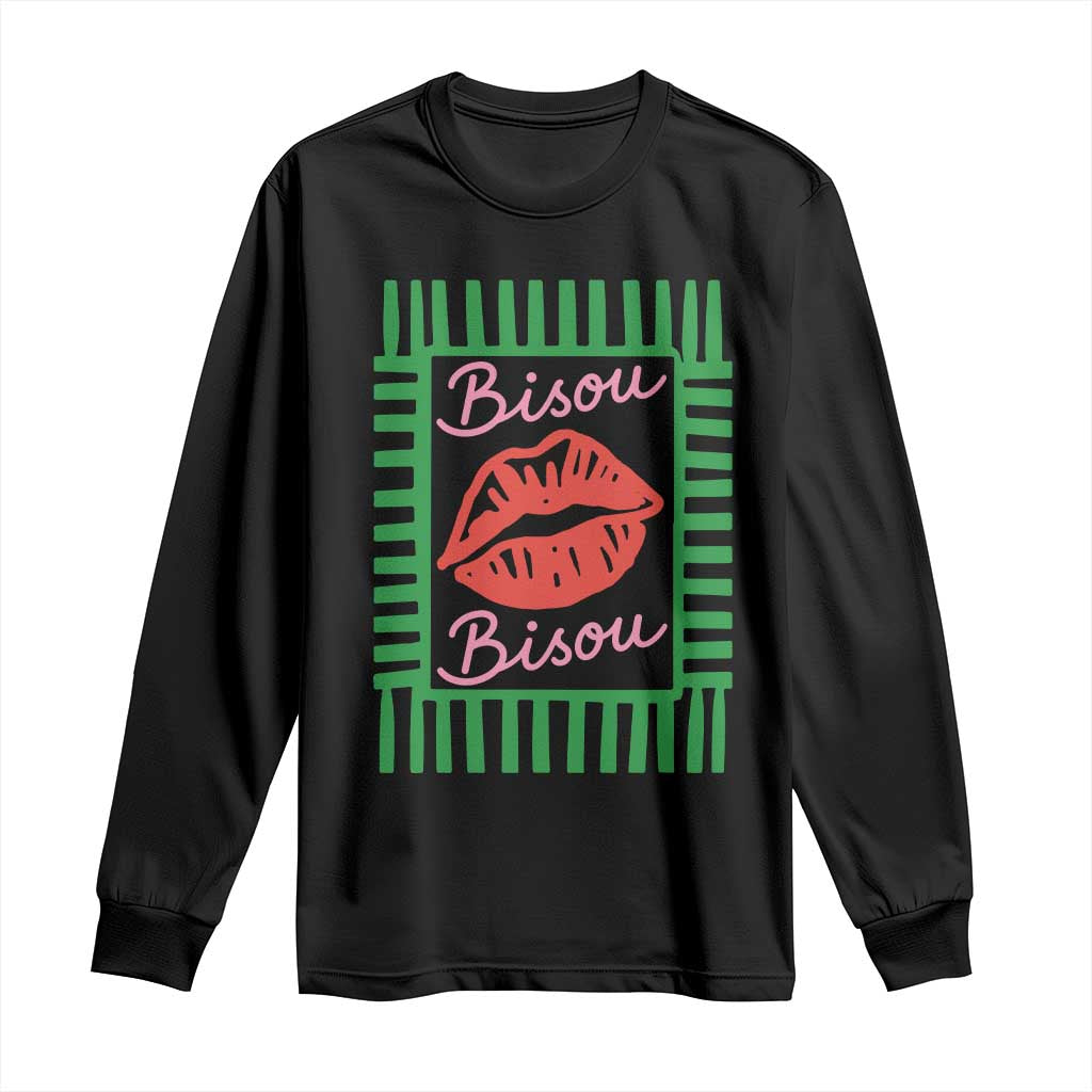 French Bisous Paris Vacation Retro Summer Vibes Long Sleeve Shirt TS11 Black Print Your Wear