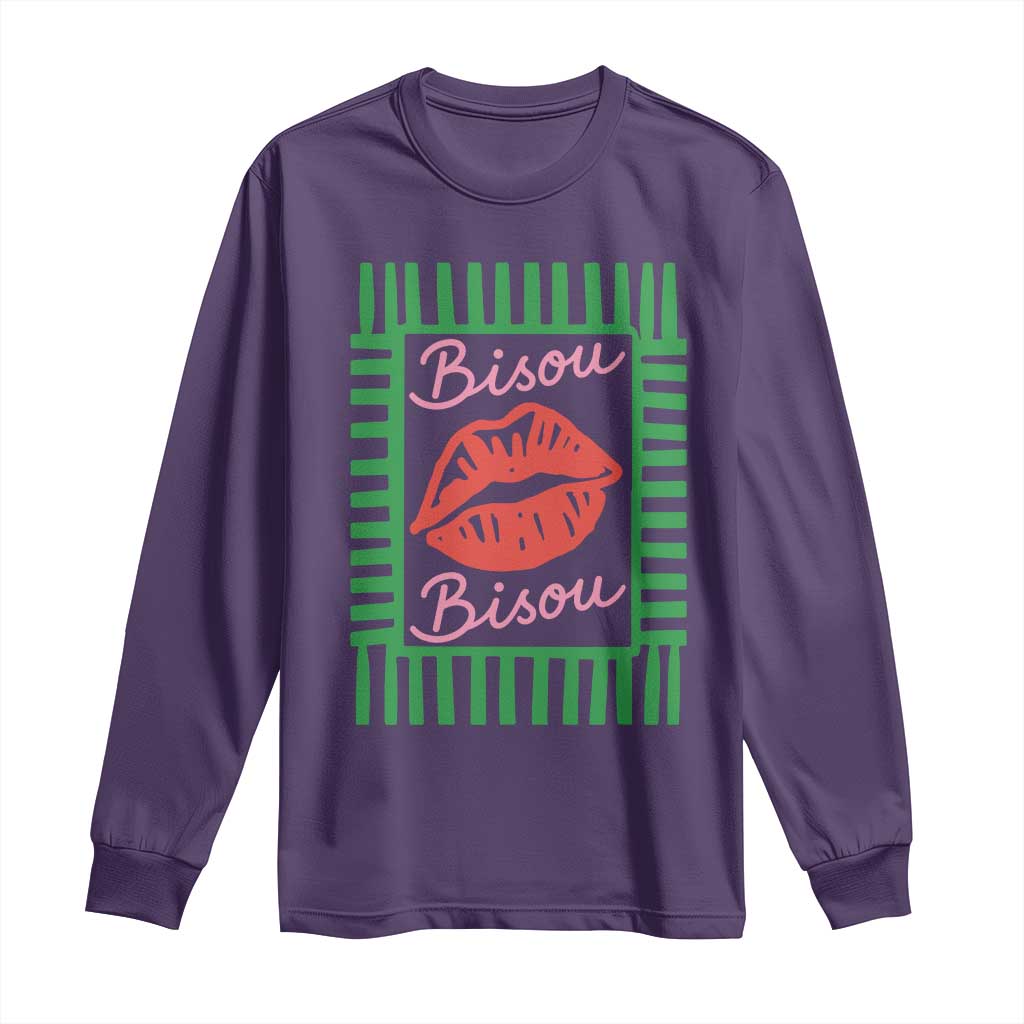 French Bisous Paris Vacation Retro Summer Vibes Long Sleeve Shirt TS11 Purple Print Your Wear