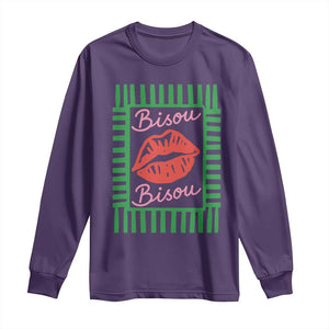 French Bisous Paris Vacation Retro Summer Vibes Long Sleeve Shirt TS11 Purple Print Your Wear