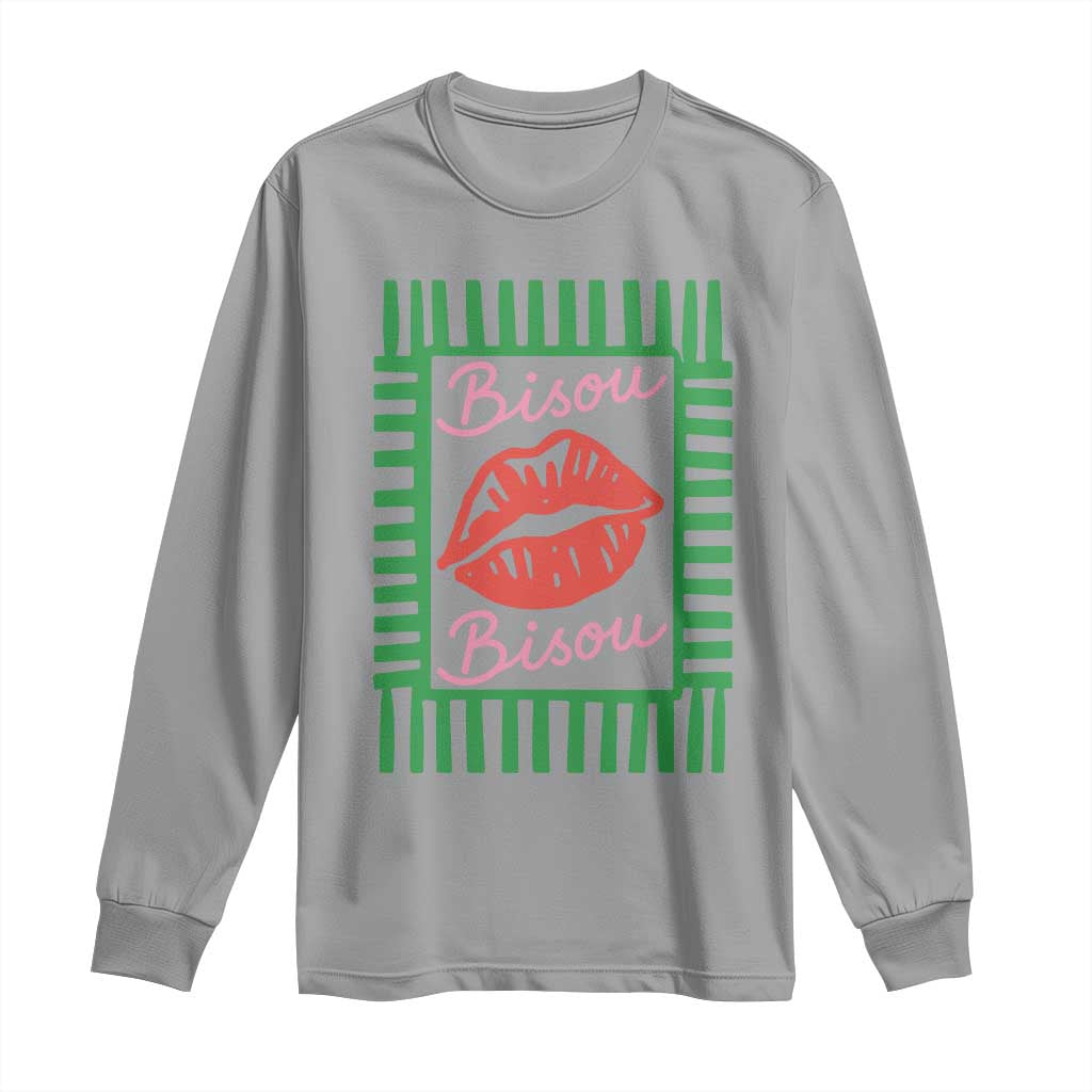French Bisous Paris Vacation Retro Summer Vibes Long Sleeve Shirt TS11 Sport Gray Print Your Wear