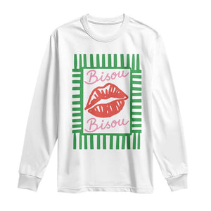 French Bisous Paris Vacation Retro Summer Vibes Long Sleeve Shirt TS11 White Print Your Wear