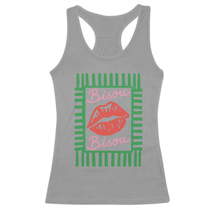 French Bisous Paris Vacation Retro Summer Vibes Racerback Tank Top TS11 Sport Gray Print Your Wear