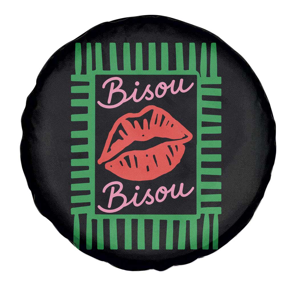 French Bisous Paris Vacation Retro Summer Vibes Spare Tire Cover TS11 Print Your Wear