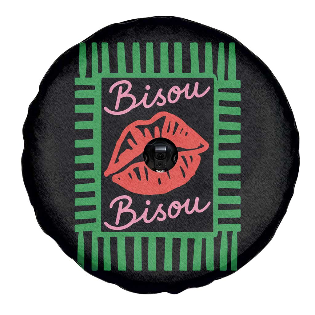 French Bisous Paris Vacation Retro Summer Vibes Spare Tire Cover TS11 Print Your Wear