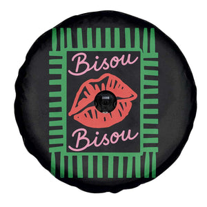 French Bisous Paris Vacation Retro Summer Vibes Spare Tire Cover TS11 Print Your Wear