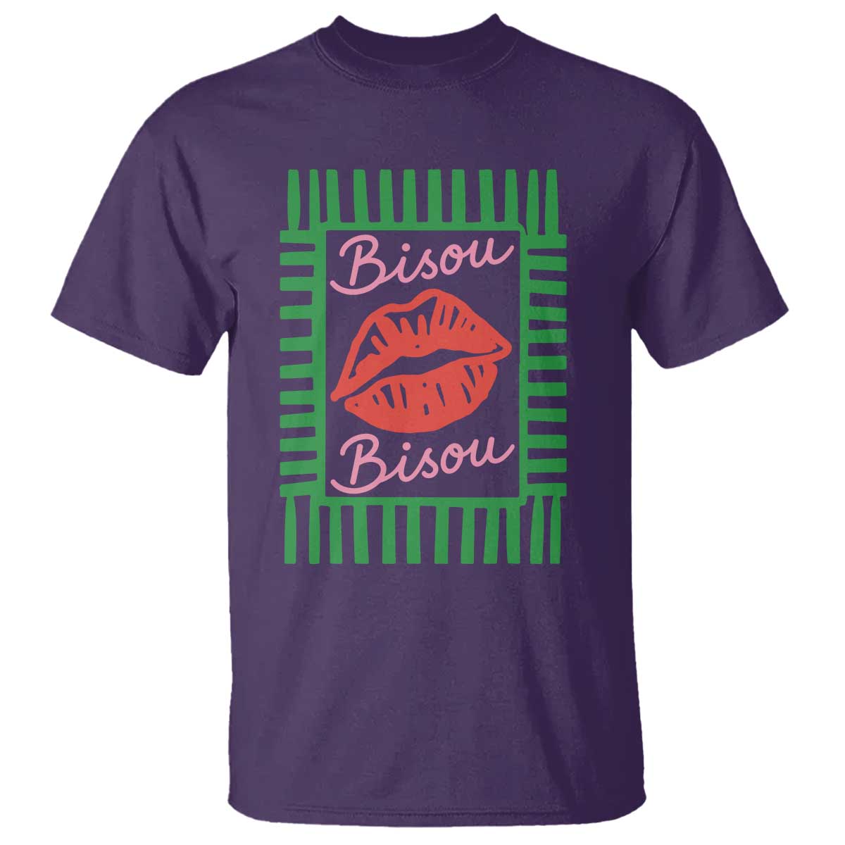 French Bisous Paris Vacation Retro Summer Vibes T Shirt TS11 Purple Print Your Wear