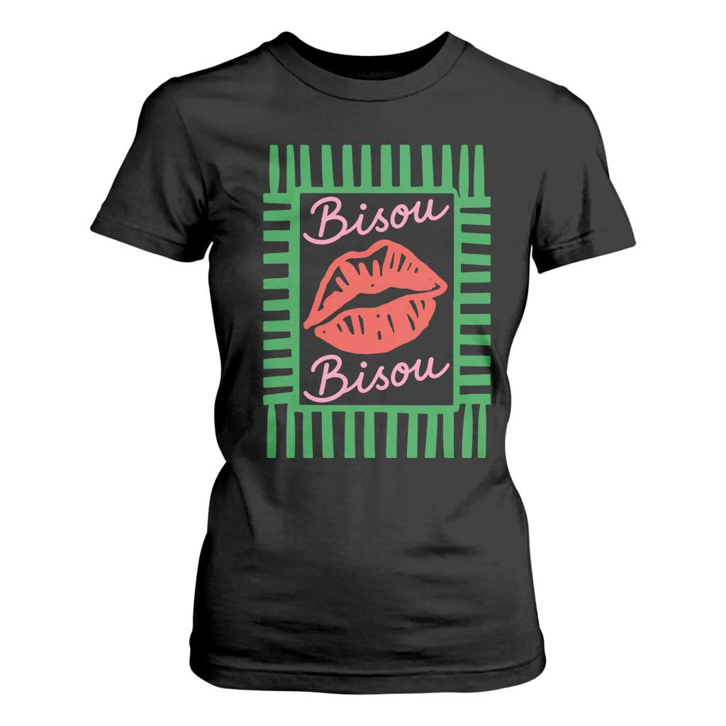 French Bisous Paris Vacation Retro Summer Vibes T Shirt For Women TS11 Black Print Your Wear