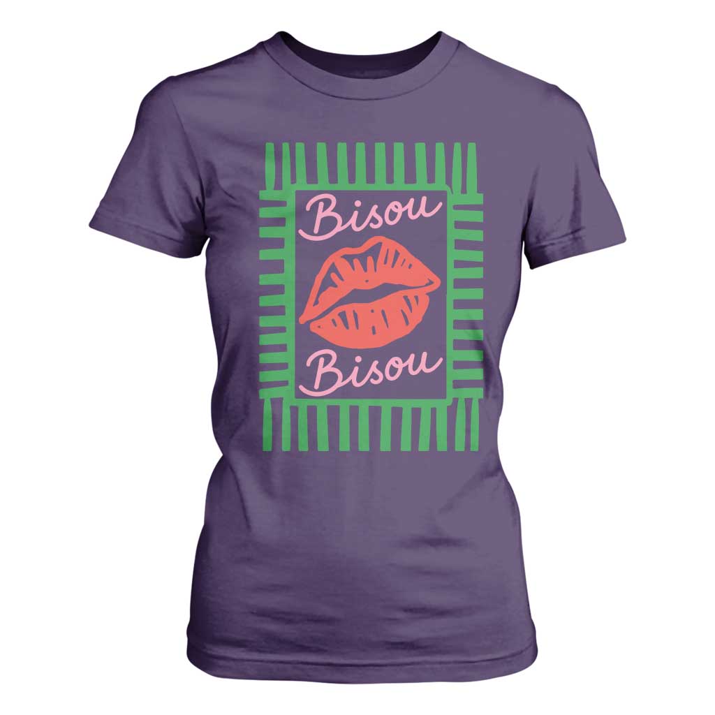 French Bisous Paris Vacation Retro Summer Vibes T Shirt For Women TS11 Purple Print Your Wear