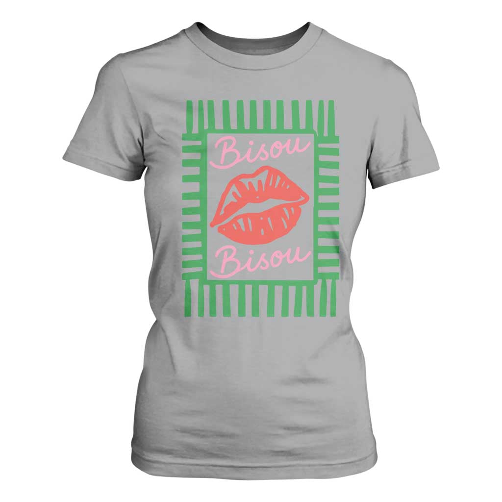 French Bisous Paris Vacation Retro Summer Vibes T Shirt For Women TS11 Sport Gray Print Your Wear