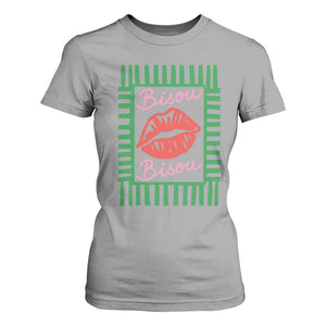 French Bisous Paris Vacation Retro Summer Vibes T Shirt For Women TS11 Sport Gray Print Your Wear
