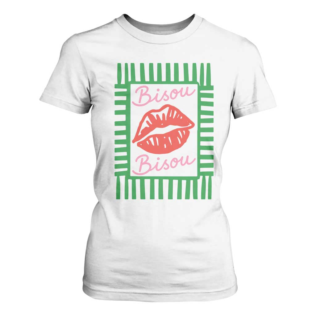 French Bisous Paris Vacation Retro Summer Vibes T Shirt For Women TS11 White Print Your Wear