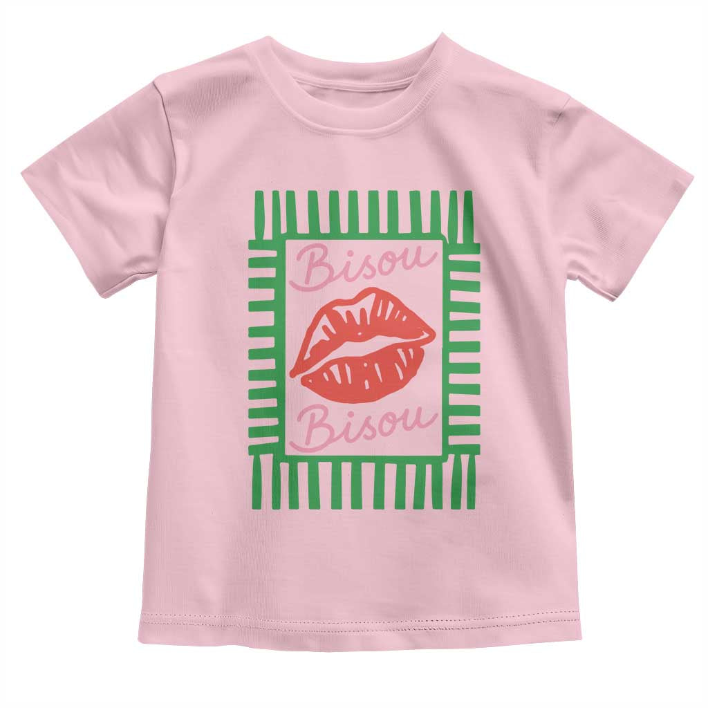 French Bisous Paris Vacation Retro Summer Vibes Toddler T Shirt TS11 Light Pink Print Your Wear